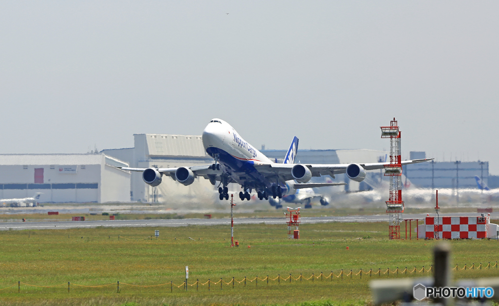✈NCA B747-8KZF JA18KZ 出発 