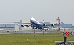 ✈NCA B747-8KZF JA18KZ 出発 