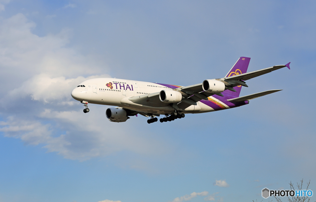 「すかい」 THAI A380-841 HS-TUE着陸 