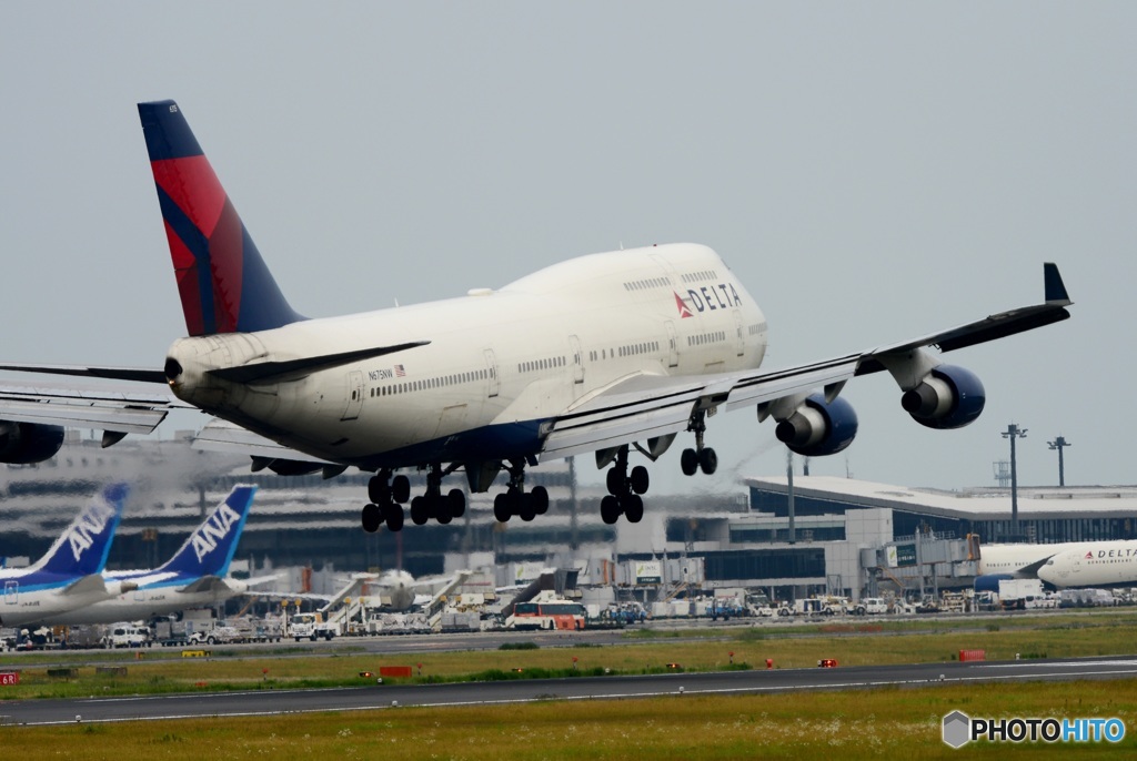 DELTA 747-400 着陸　