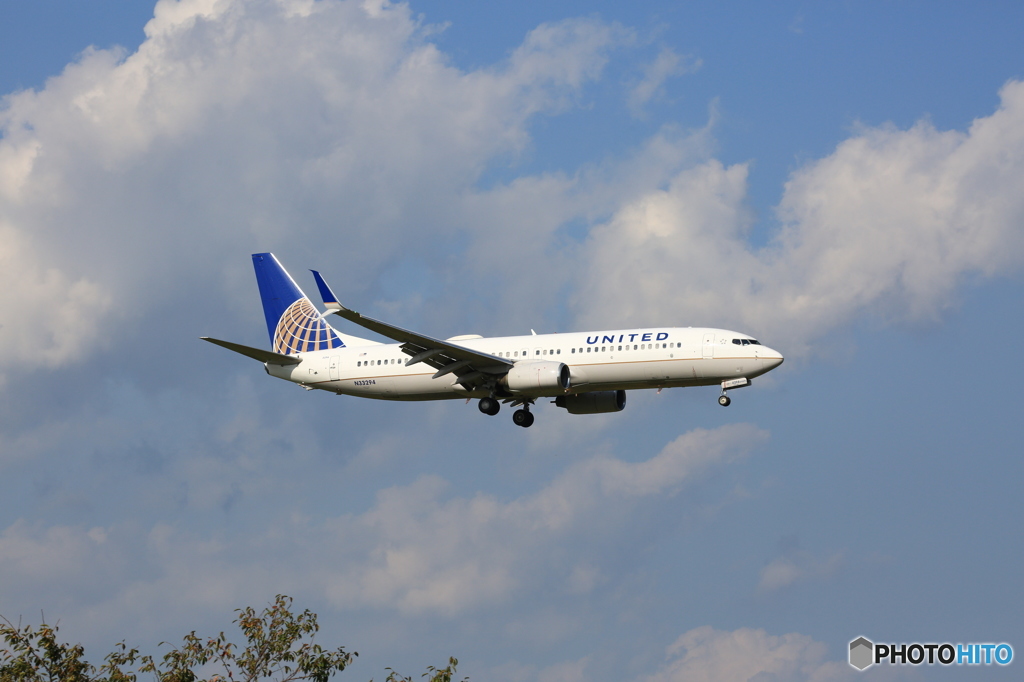 UNITED 737-824 着陸　　