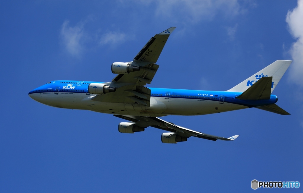 KLM 747-400  出発　