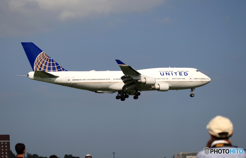 撮れた？　UNITED７４７ジャンボ機