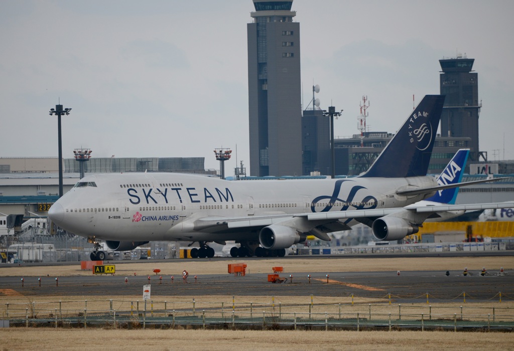CHINA Air 747-400 出発
