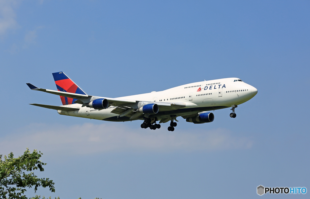 到着DELTA 747-400 N670US/ジャンボ保存委員会