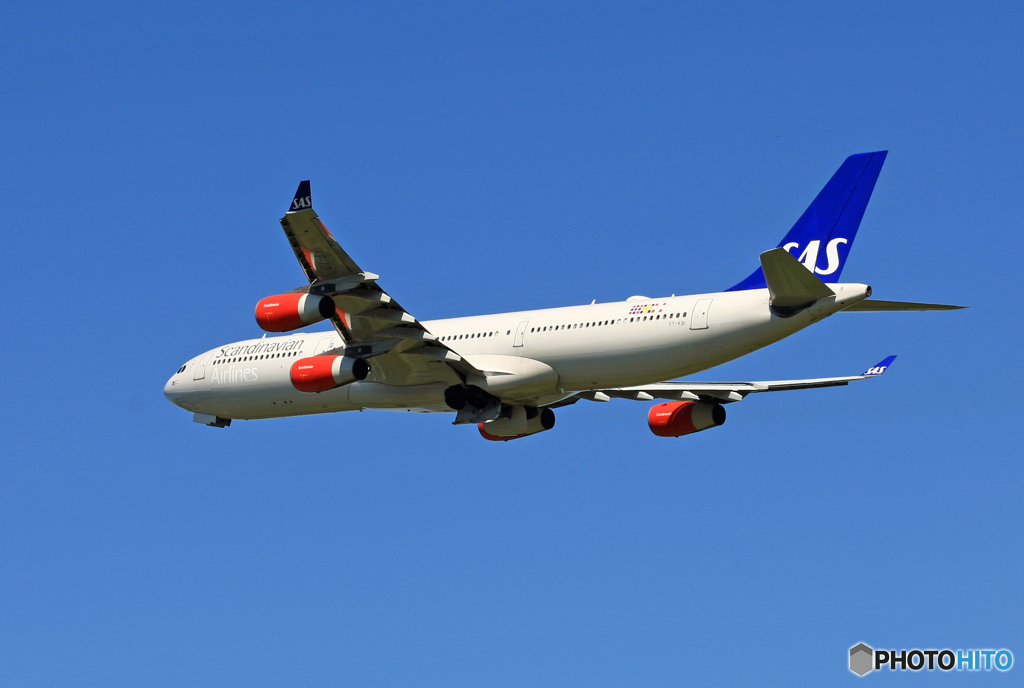 「青い空」 SAS A340-313 OY-KBI