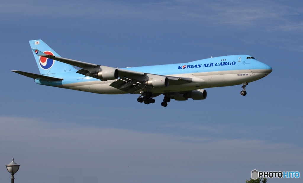 着陸　Korean Cargo 747-400F