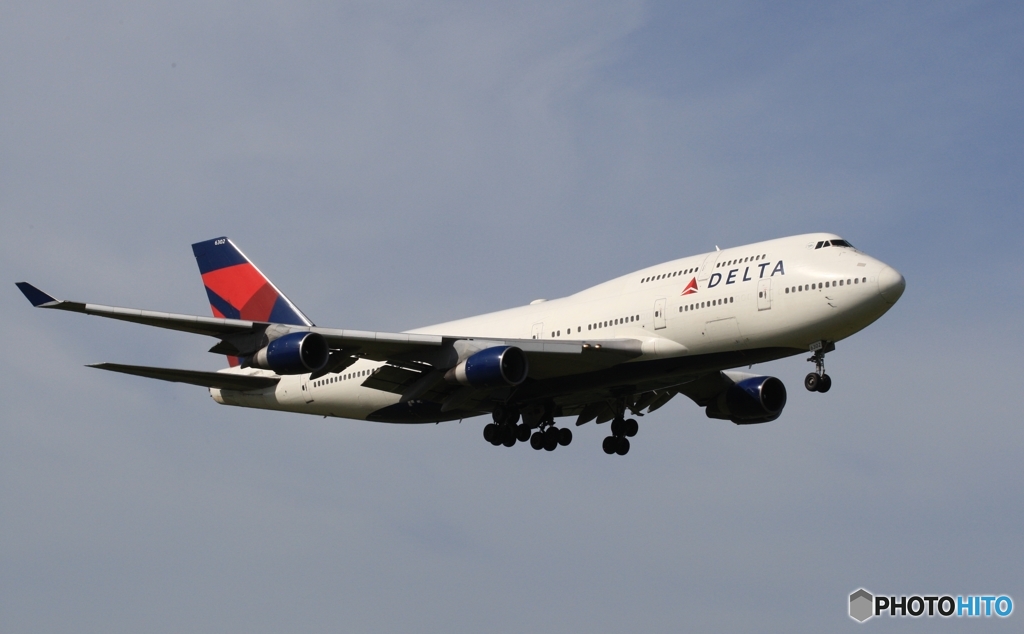 到着　Delta７４７ジャンボ機　