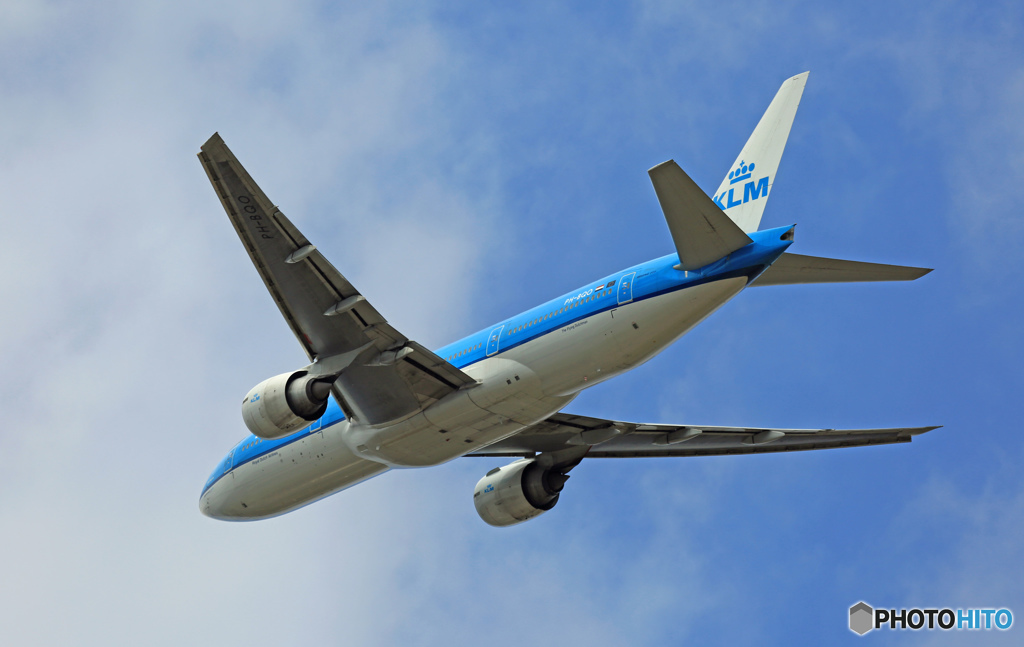 KLM 777-206ER PH-BQO 離陸 