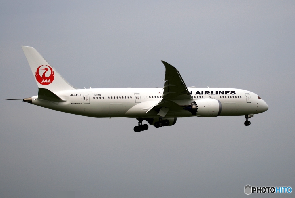 着陸　JAL 787-8