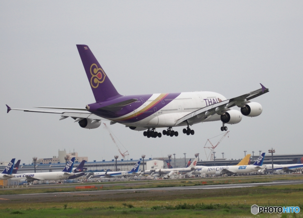 THAI A380-841 着陸　