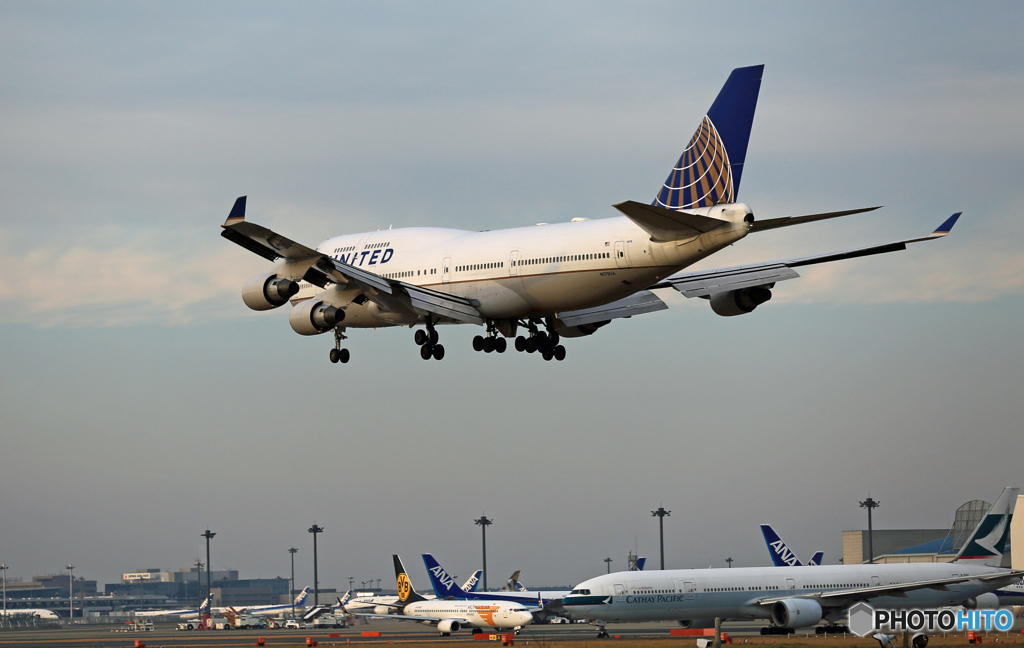到着 United 747-400 N178UA[７４７]ジャンボ機