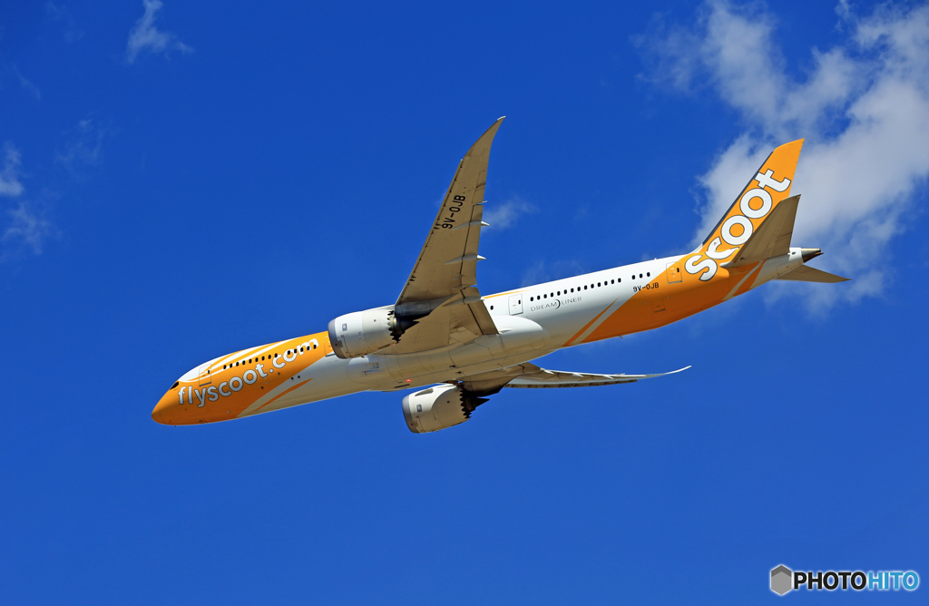 「良い天気」 scoot 787-8 9V-OJB飛び立ち