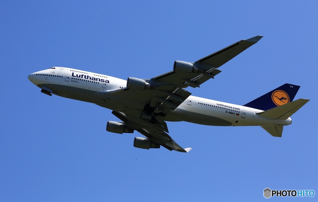 Lufthansa 747-400 D-ABVY 飛び立ち　