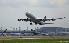 出発 Lufthansa A340-313 D-AIGC