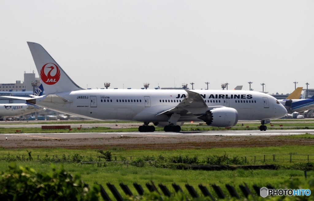 JAL 787-8 出発　
