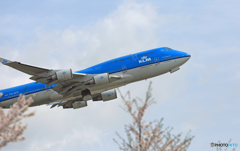 飛び立ち KLM 747-400 PH-BFE