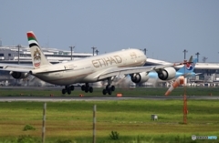 ETIHAD A340-541 着陸　