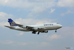 「ぶるー」 UNITED 747-400 N104UA 到着 「ぶるー」 UNITED 747-400 N104UA 到着