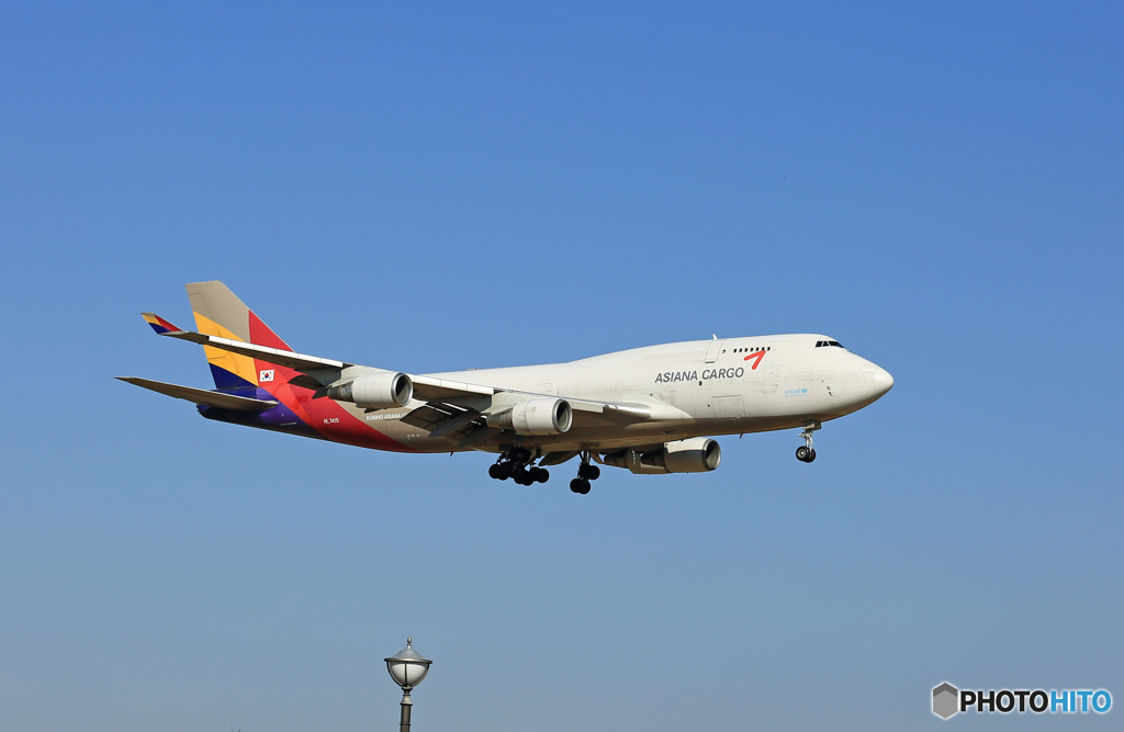 着陸ASIANA Cargo 747-400F HL7415ジャンボ保存委員会