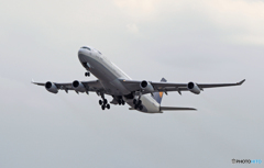 飛び立ち　Lufthansa A340-300 D-AGJ