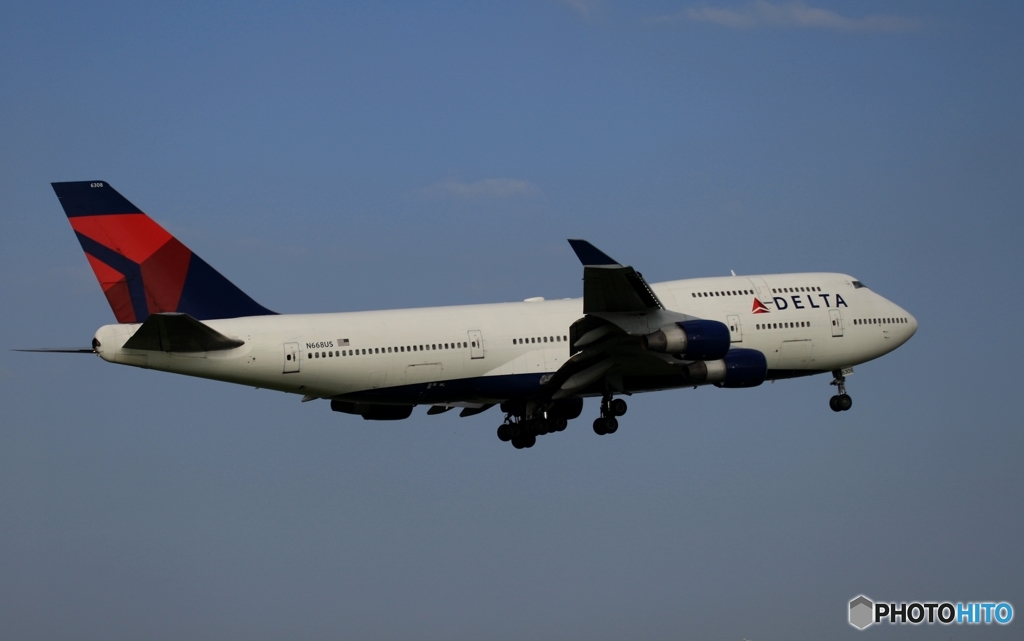 到着　DELTA ７４７ジャンボ機