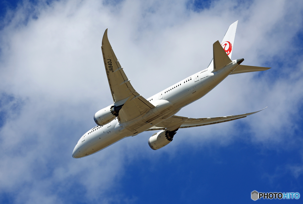 「良い空～」JAL 787-8 JA840J離陸