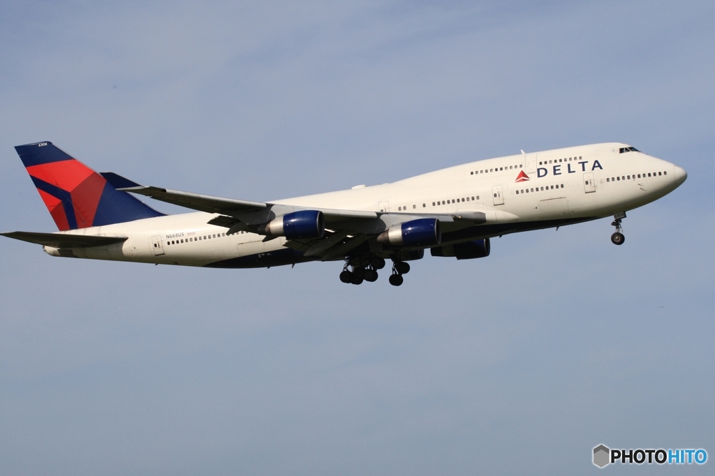 DELTA ７４７ジャンボ機 着陸