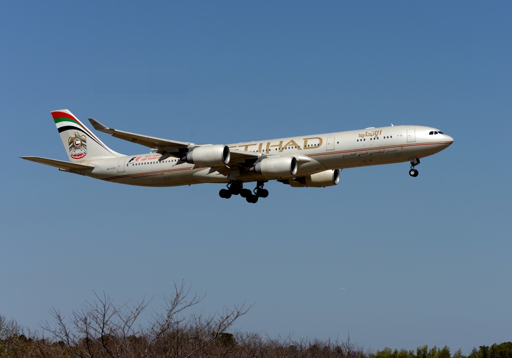 ETIHAD A340-541 到着