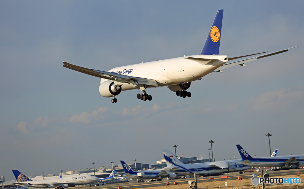 「良い天気」 Lufthansa 777-FBT D-ALFD着陸
