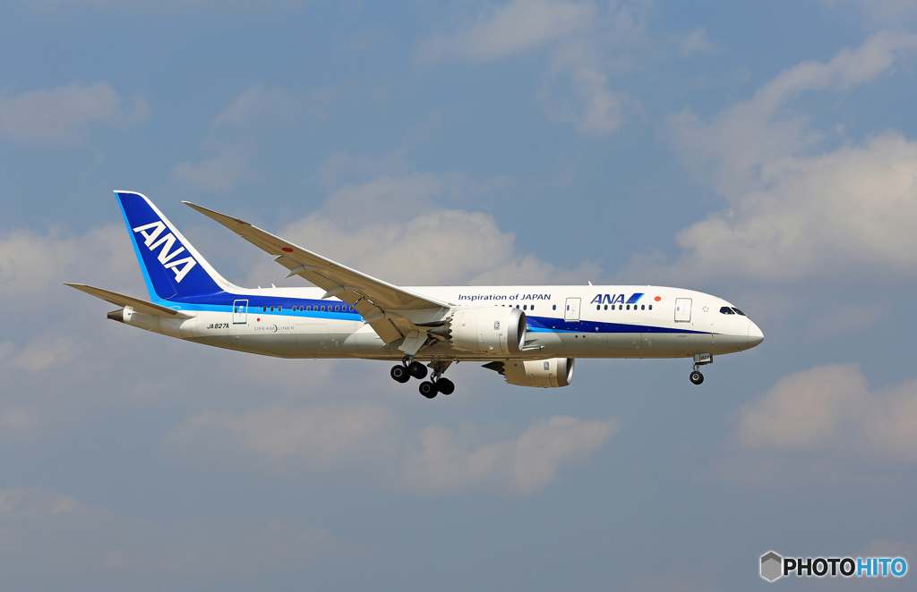 「良い空～」 ANA 787-8 JA827A 到着
