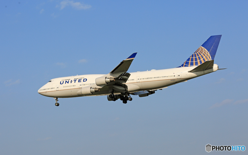 「そらー」United 747-400 N128UA来た～