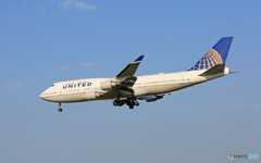「そらー」United 747-400 N128UA来た～