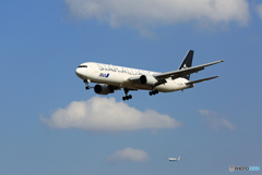 [青い空] ANA STAR 767-381 JA614A 到着