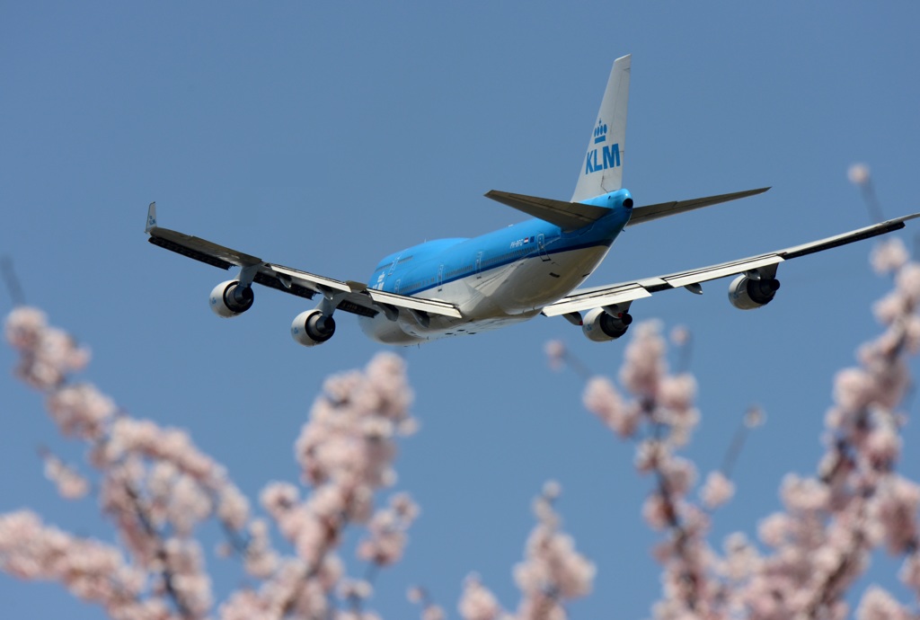 KLM 747-400 出発