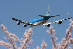 KLM 747-400 出発