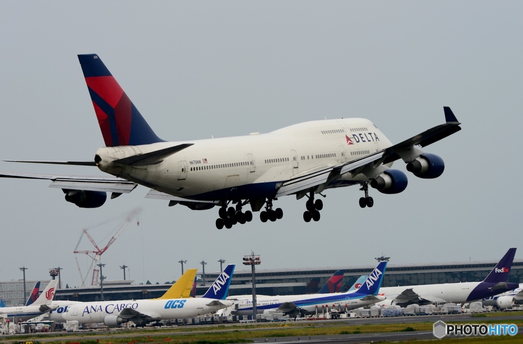 DELTA 747-400 着陸　