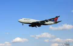 「そらー」 DELTA 747-400 N674US到着 「そらー」 DELTA 747-400 N674US到着