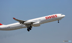 SWISS A340-313 HB-JMC 出発 