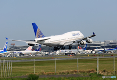 「青が大好き」 UNITED 747-400 N128UA  Landing