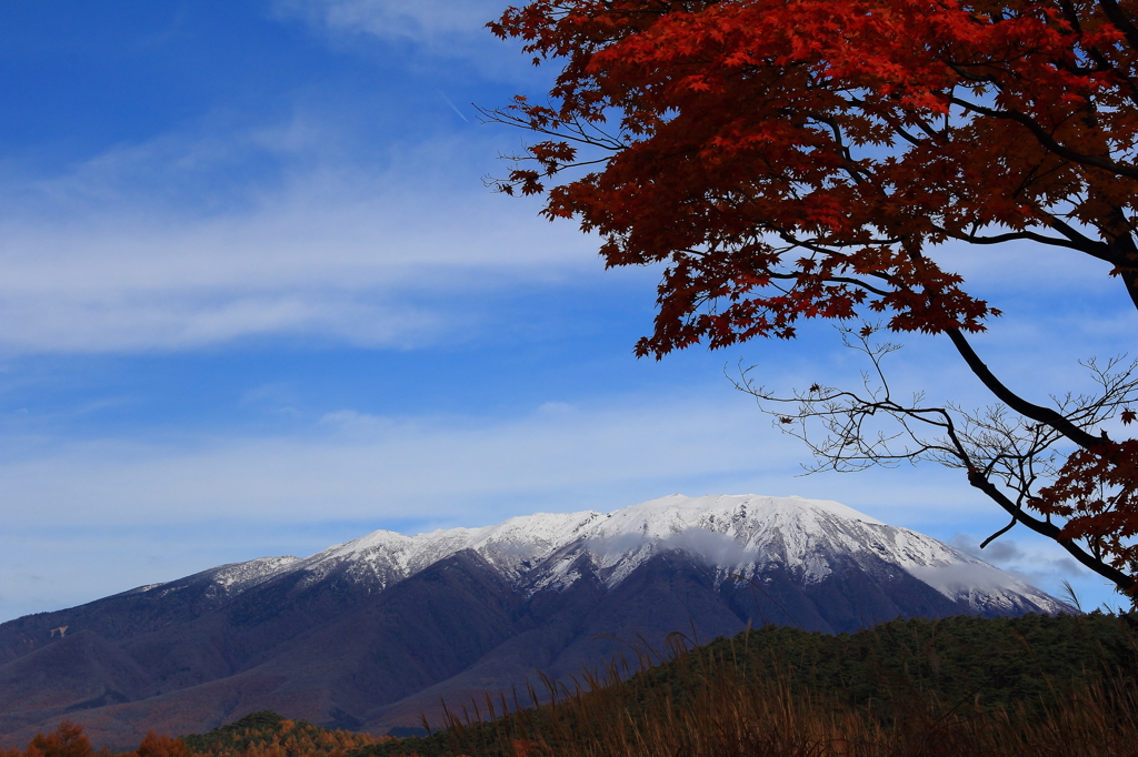 紅白の岩手山
