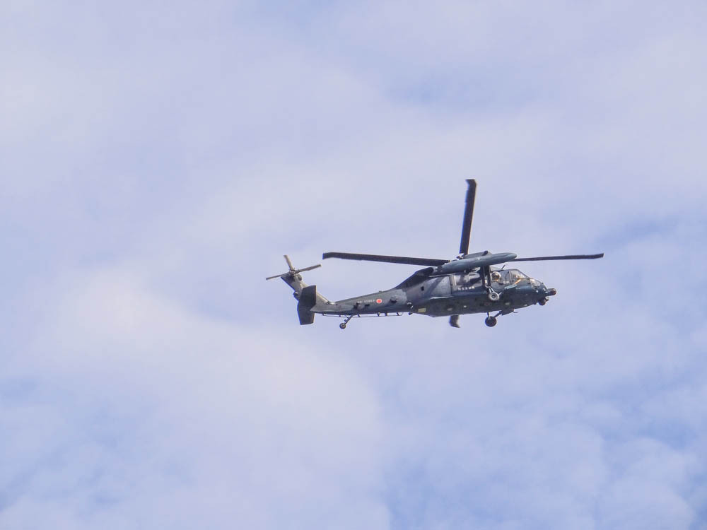 宮崎県の新田原基地のそばで初めてヘリコプター撮影に挑戦