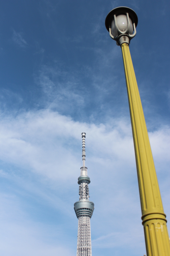 スカイツリーと街灯