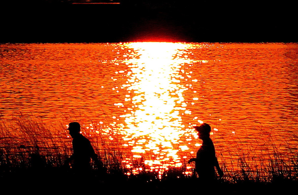 遠賀川の夕暮れ