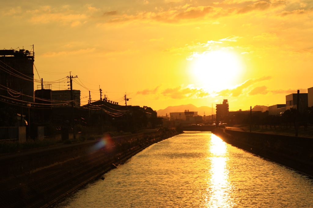 夕日