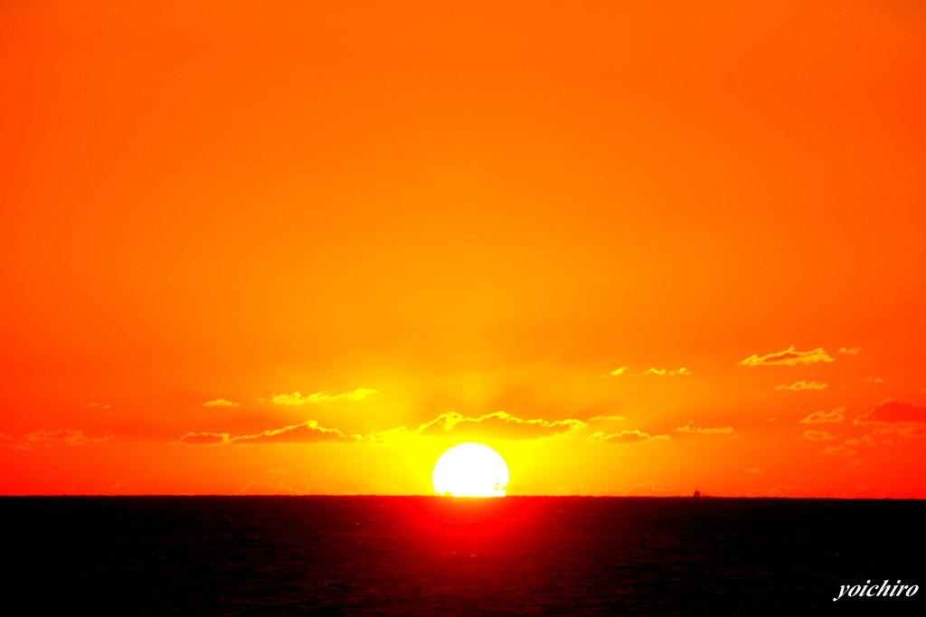響灘の夕陽