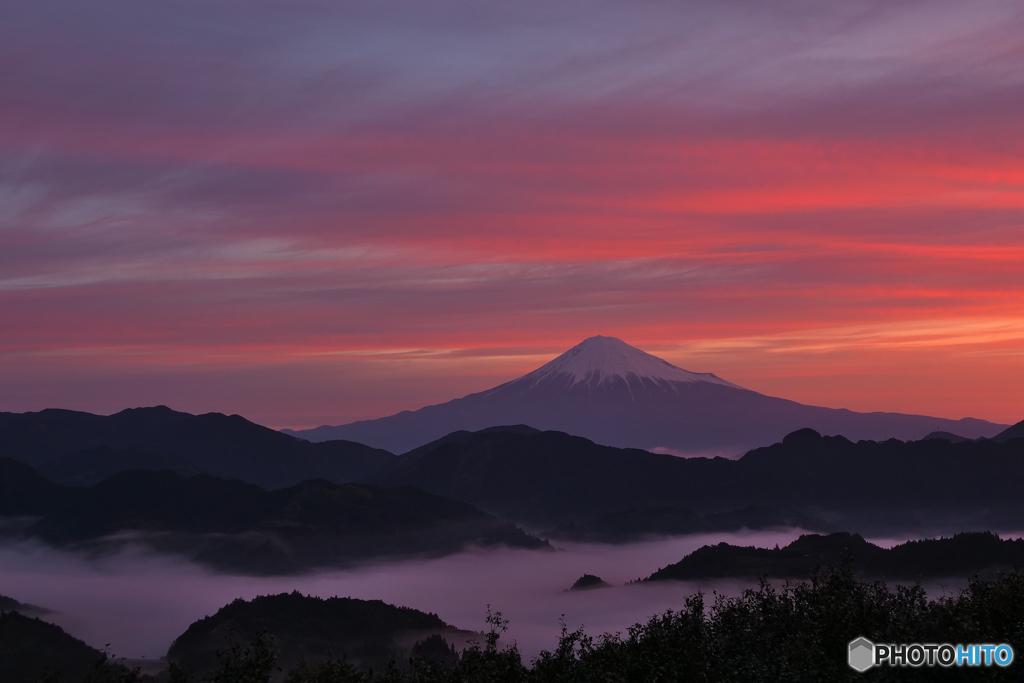 雲と富士山