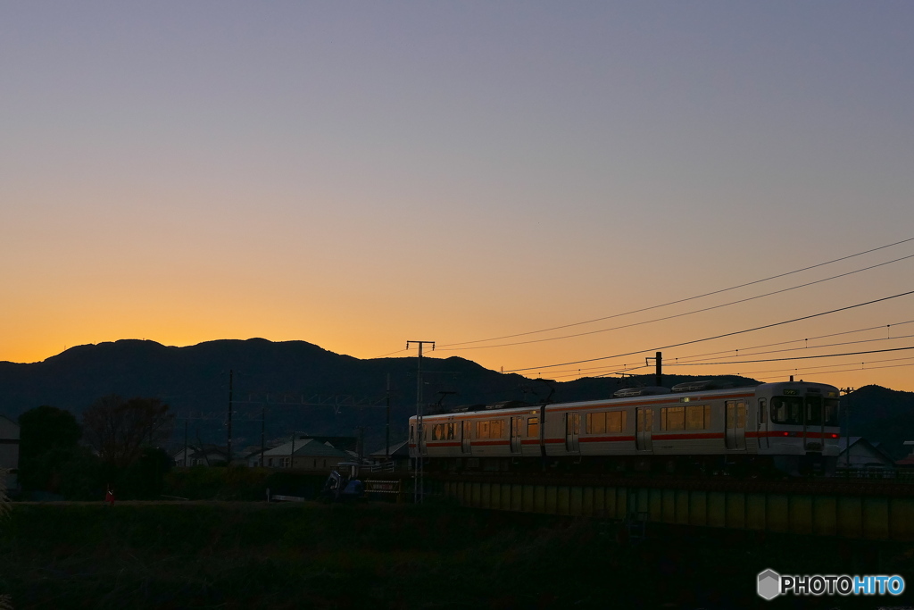 夕焼け身延線