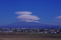 笠雲　富士山　吊し雲