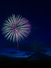 富士山と裾野の花火